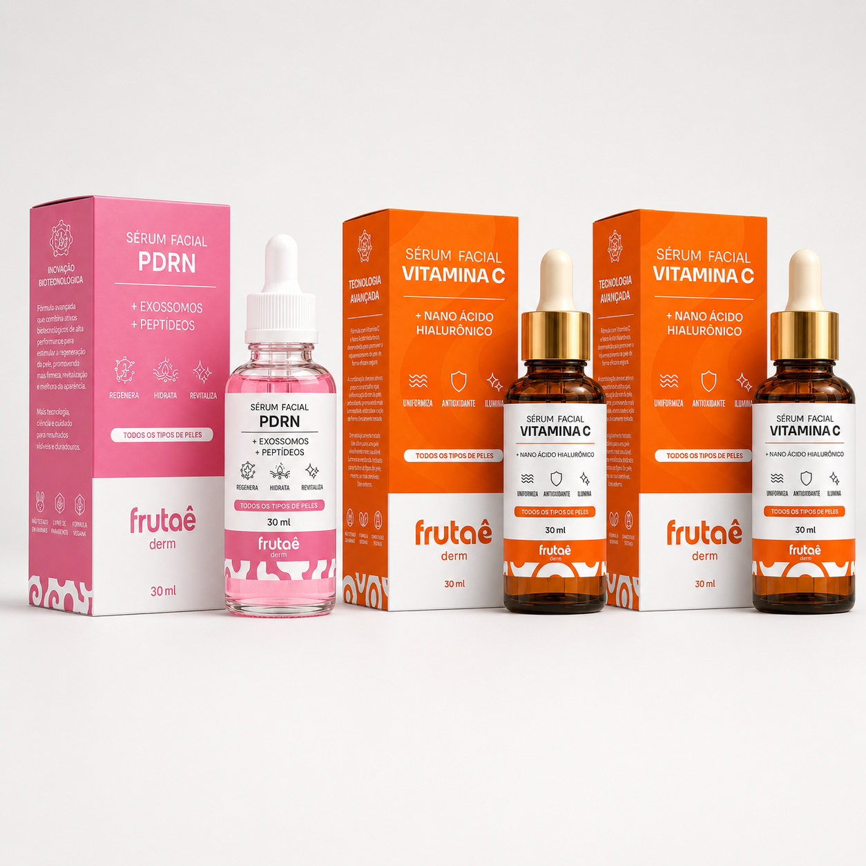 Kit 2 Sérum Vitamina C + 1 Sérum PDRN